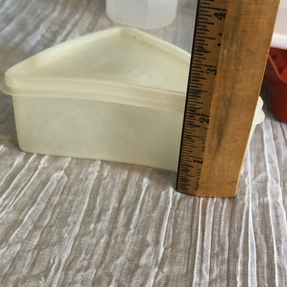 Vintage TUPPERWARE lot of 3-tall Spaghetti storage, bacon keeper, pie storage